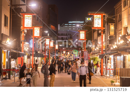 《東京都》夜の浅草・賑わう伝法院通り 131525719