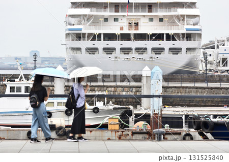 象の鼻テラス遊歩道の間から見える大桟橋 131525840