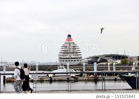 象の鼻テラス遊歩道の間から見える大桟橋 131525841