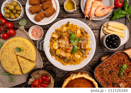 Spanish food table Spanish food table 131526380