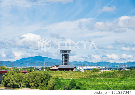 淀川三川合流域さくらであい館展望塔 京都府八幡市 淀川三川合流域さくらであい館展望塔 京都府八幡市 131527344
