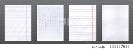 Crumpled notebook paper with grid patterns Crumpled notebook paper with grid patterns 131527655