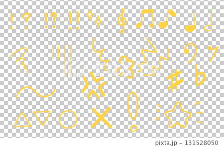 手繪風格符號圖示設定黃色簡單 131528050