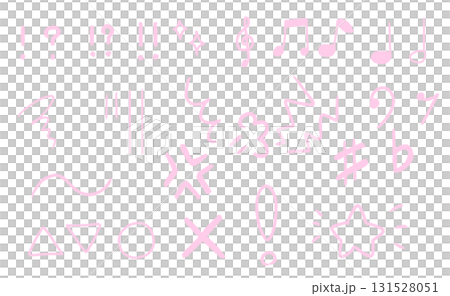 手繪風格符號圖示集粉紅色簡單 131528051