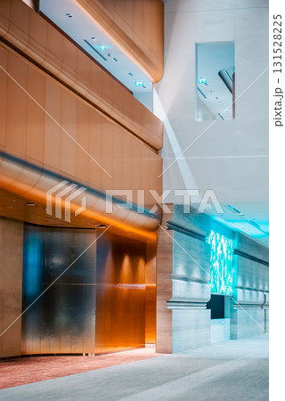 Modern QSNCC Bangkok interior atrium with curved walls, Contemporary convention center lobby featuring elegant design Modern QSNCC Bangkok interior atrium with curved walls, Contemporary convention center lobby featuring elegant design 131528225