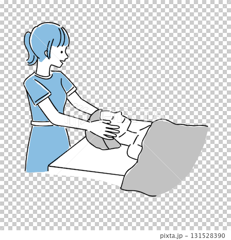 A woman receiving care at a beauty salon 131528390