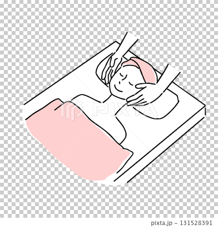 A woman receiving care at a beauty salon A woman receiving care at a beauty salon 131528391