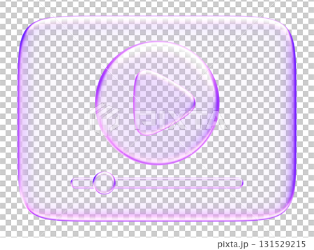 3D glassmorphism video player icon with play button. Minimal glossy purple symbol representing media, movie, online content, and streaming. Perfect for digital apps, social media 3D glassmorphism video player icon with play button. Minimal glossy purple symbol representing media, movie, online content, and streaming. Perfect for digital apps, social media 131529215