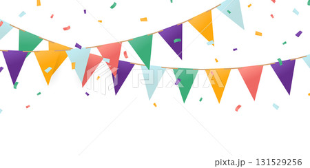 Colorful party flags background vector illustration for celebration. 131529256