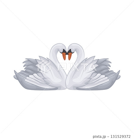 Illustration of swan couple 131529372
