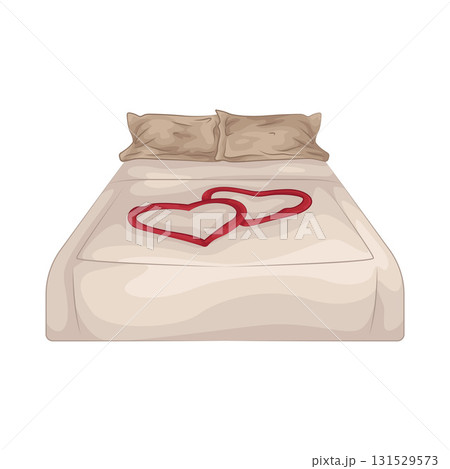 Illustration of honeymoon bed 131529573