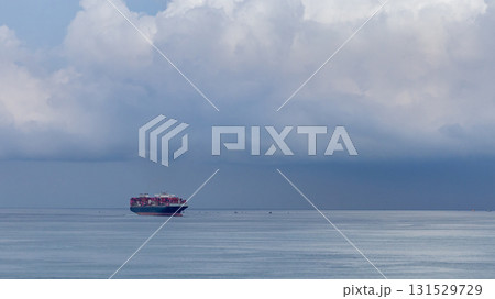 Container ship cargo shipping business logistic import and export freight transportation by container ship in open sea, Container loading cargo freight ship boat. 131529729