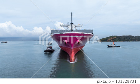 Container ship cargo shipping business logistic import and export freight transportation by container ship in open sea, Container loading cargo freight ship boat. 131529731