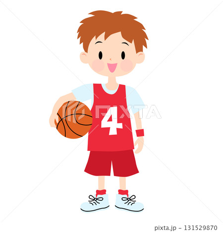 バスケットボールを持つ男の子のイラスト バスケットボールを持つ男の子のイラスト 131529870
