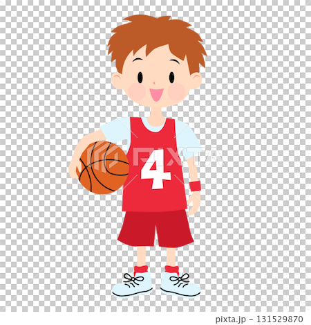 バスケットボールを持つ男の子のイラスト バスケットボールを持つ男の子のイラスト 131529870