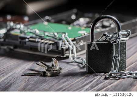 A hard disk with chains 131530126