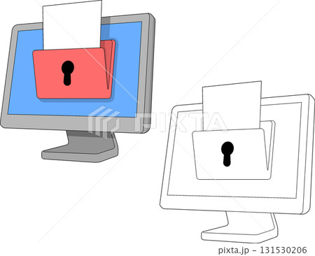 Computer Folder Security Icon Illustration Computer Folder Security Icon Illustration 131530206
