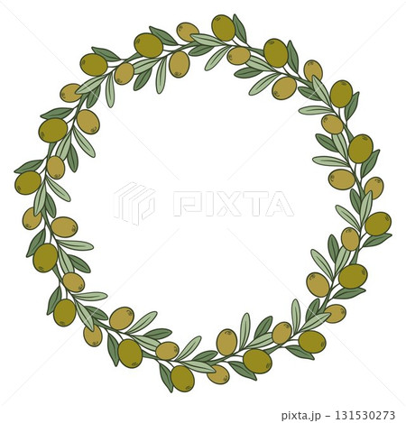 Olive round frame vector graphic 131530273