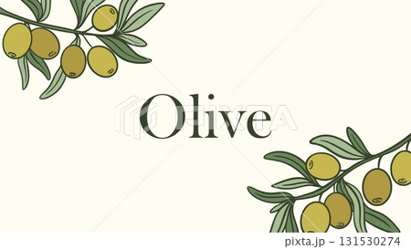 Template with green olive branches 131530274