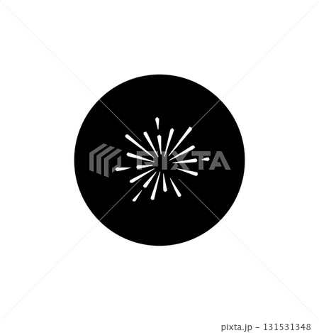 Firework in circle icon silhouette vector with white background 131531348