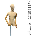 Human mannequin torso with wooden articulated arms for fashion design and art modeling 131531574