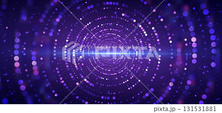Futuristic digital technology Background with dotted purple and blue element glowing and blur. 131531881