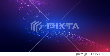 Technology dotted wave glowing on dark blue background. Technology dotted wave glowing on dark blue background. 131531888