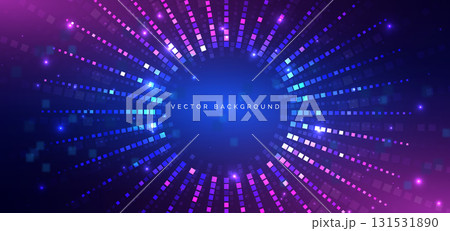 Digital data technology Background with square pattern element glowing. 131531890