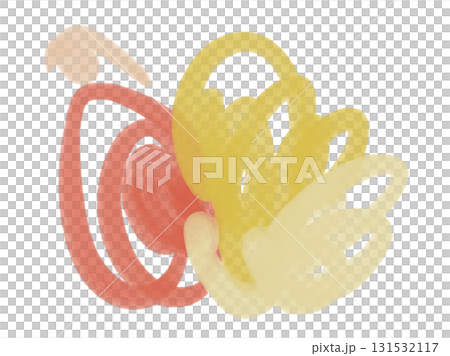 Colorful red and yellow yarn-like flower-like illustration 131532117