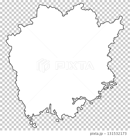Okayama Prefecture Tourism Map Blank Map 131532173