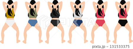 ダイエットする女性のイラスト(ストレッチ) ダイエットする女性のイラスト(ストレッチ) 131533375