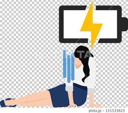 一位精疲力竭的女商人的插圖 一位精疲力竭的女商人的插圖 131533623