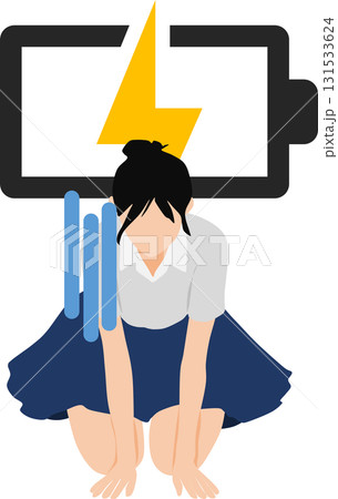 体力が無くなったビジネスウーマンのイラスト 体力が無くなったビジネスウーマンのイラスト 131533624