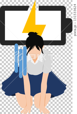 体力が無くなったビジネスウーマンのイラスト 体力が無くなったビジネスウーマンのイラスト 131533624