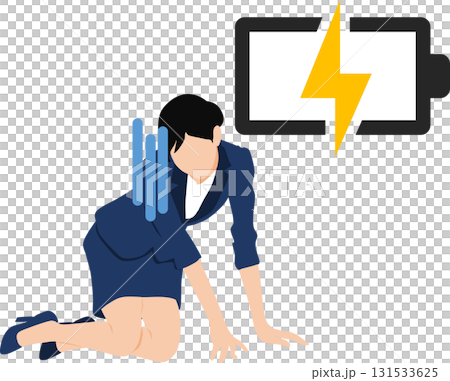 体力が無くなったビジネスウーマンのイラスト 131533625