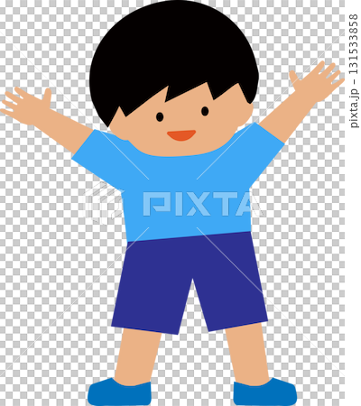 手を広げた男の子 131533858