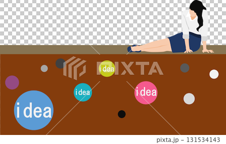 Illustration of a businesswoman with an idea 131534143
