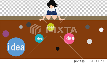 アイデアが閃くビジネスウーマンのイラスト	 131534144