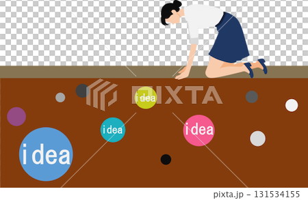 Illustration of a businesswoman with an idea 131534155