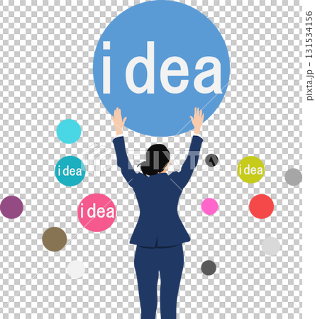 Illustration of a businesswoman with an idea 131534156
