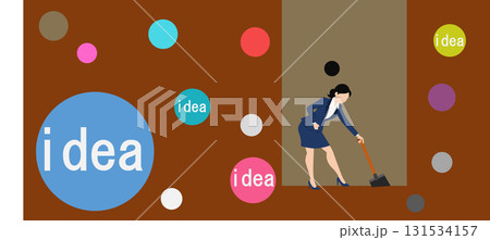 アイデアが閃くビジネスウーマンのイラスト	 131534157