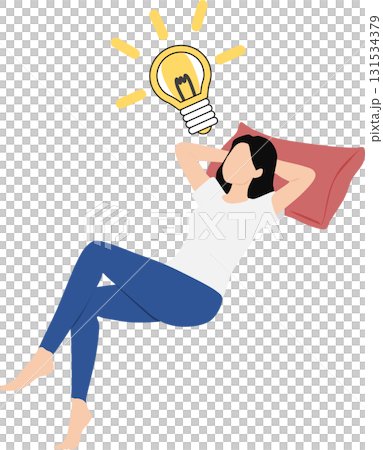 アイデアが閃くビジネスウーマンのイラスト	 131534379
