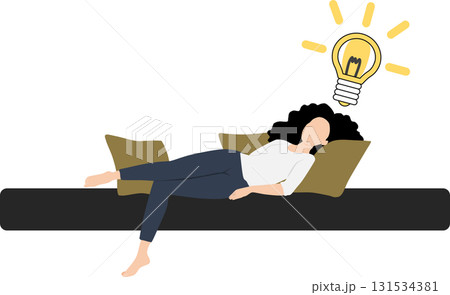 アイデアが閃くビジネスウーマンのイラスト	 131534381