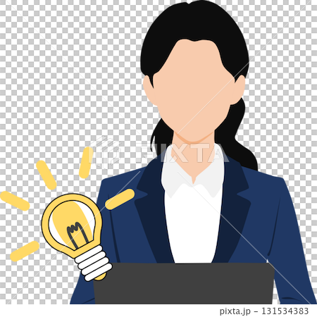 Illustration of a businesswoman with an idea 131534383