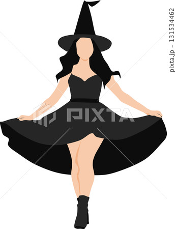 魔女のイラスト(ハロウィーン)シルエット 魔女のイラスト(ハロウィーン)シルエット 131534462