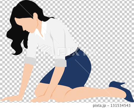 落ち込んでいる女性のイラスト 落ち込んでいる女性のイラスト 131534543