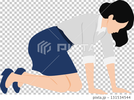 落ち込んでいる女性のイラスト 落ち込んでいる女性のイラスト 131534544