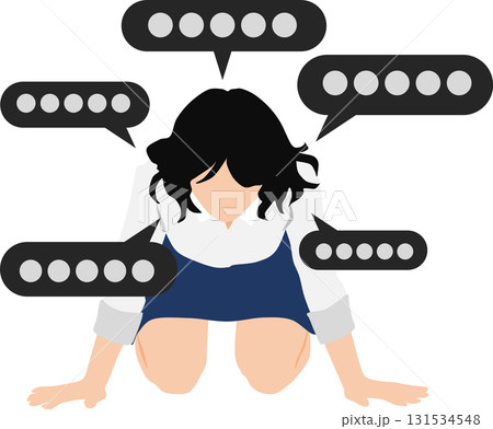 落ち込んでいる女性のイラスト 落ち込んでいる女性のイラスト 131534548