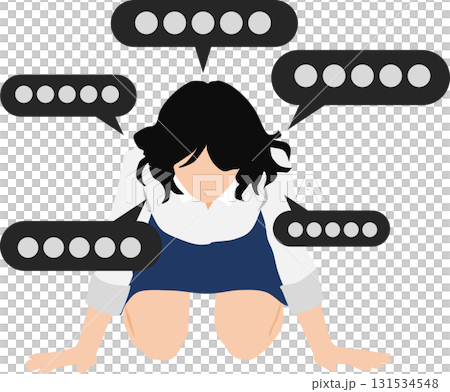 落ち込んでいる女性のイラスト 落ち込んでいる女性のイラスト 131534548