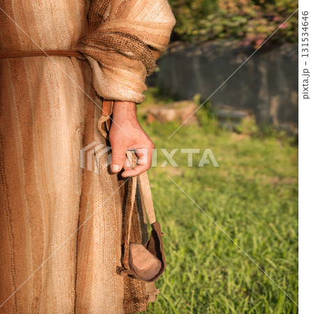 Ancient man with a sling 131534646